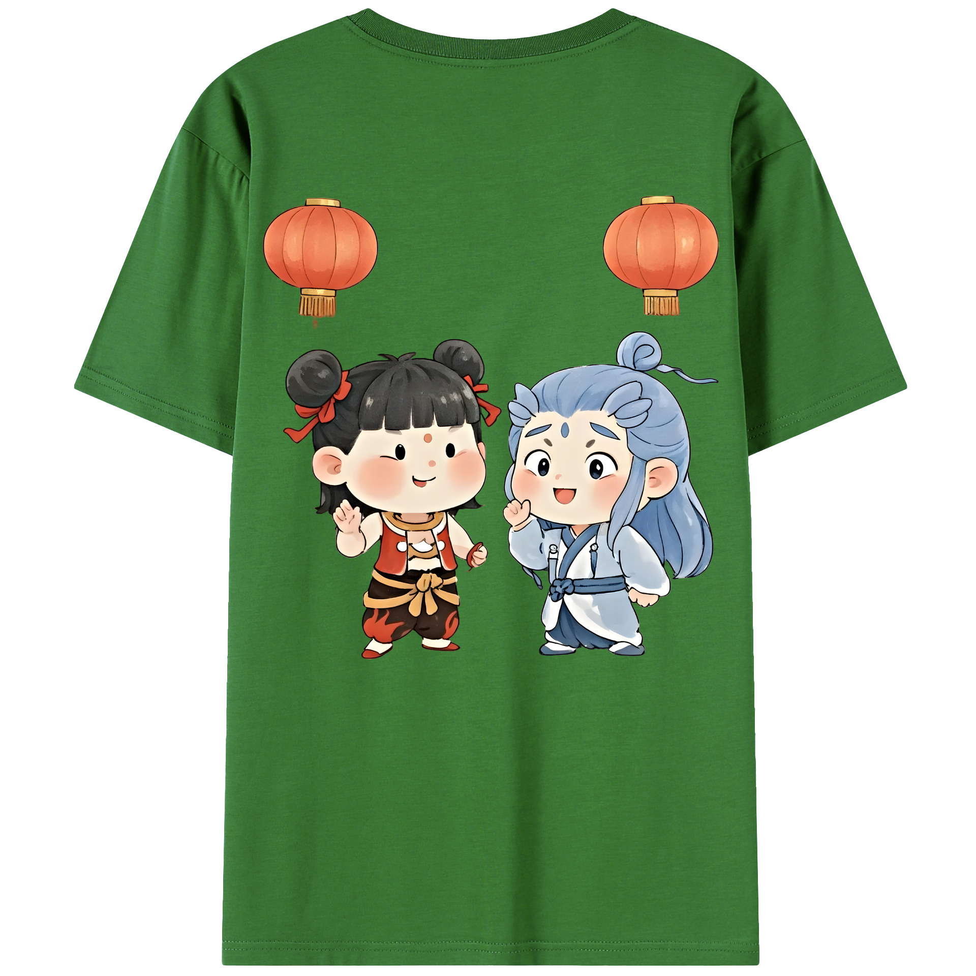 （画像用） Ne Zha 2 ナタ 魔童の大暴れ レディース半袖Tシャツ(バックプリント)